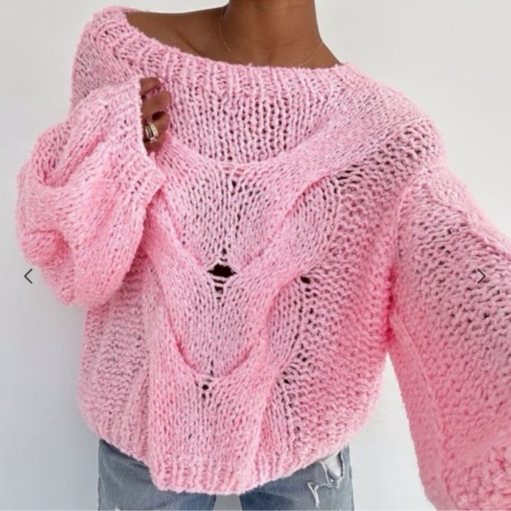 Rumored Pink Off-the-Shoulder Sweater